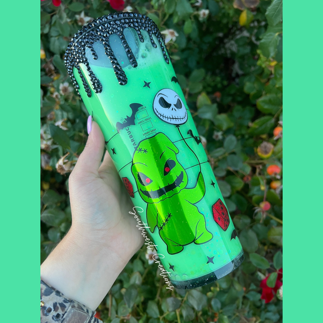 Oogie Boogie Nightmare Before Christmas Snow Globe Acrylic Tumber