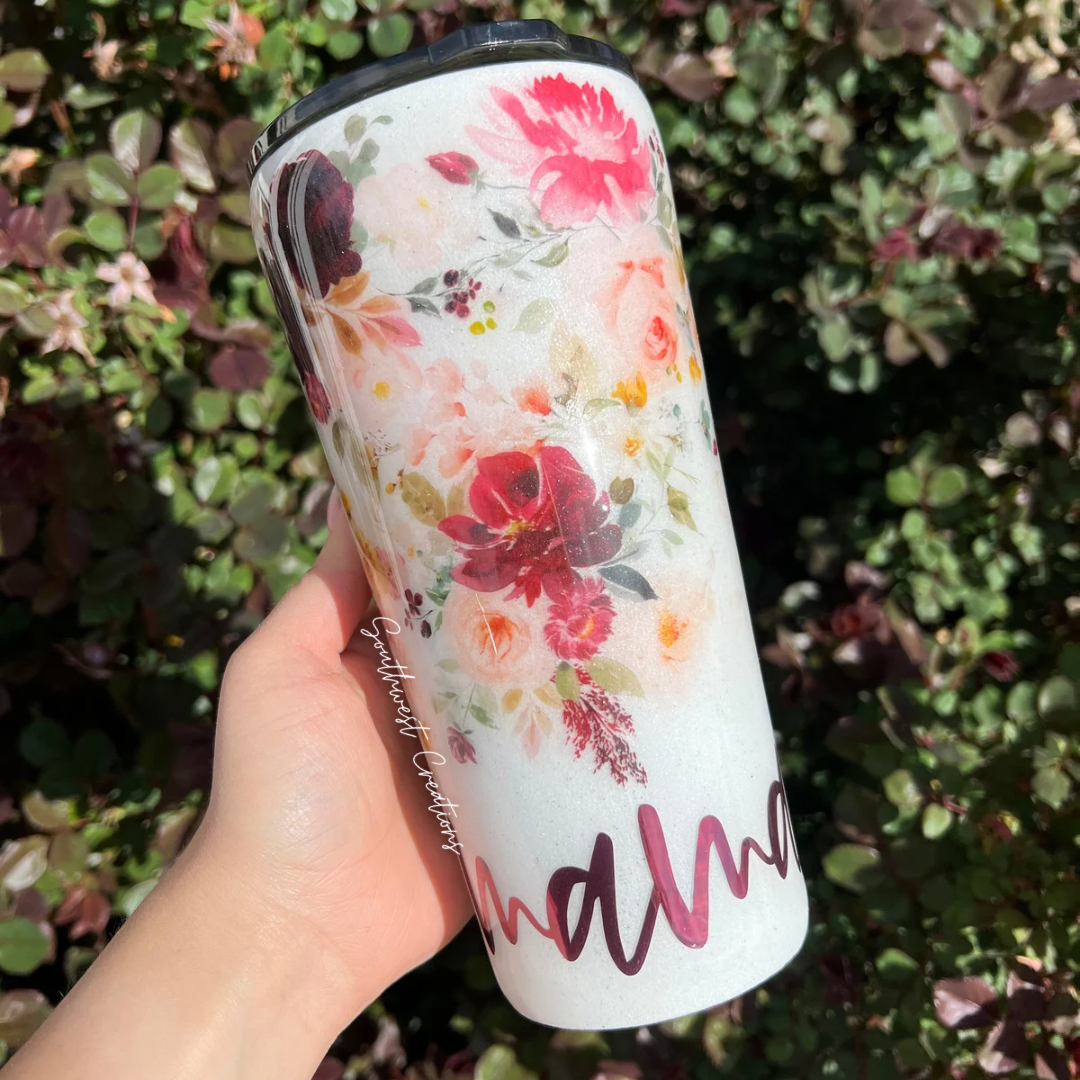 Floral MAMA 24 oz Tumbler