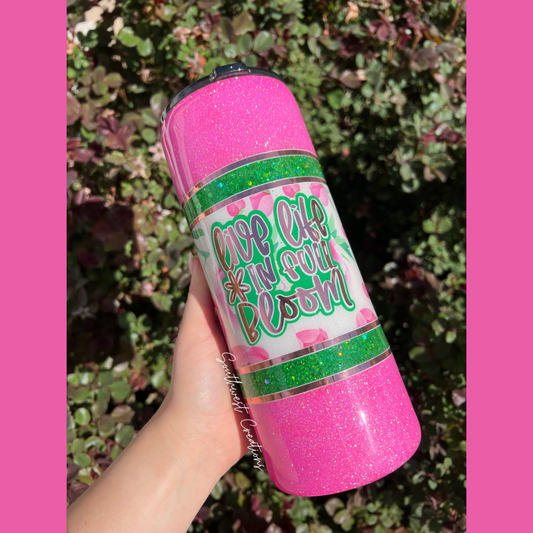 Live Life in Full Bloom Hot Pink - 30 oz Fatty Tumbler