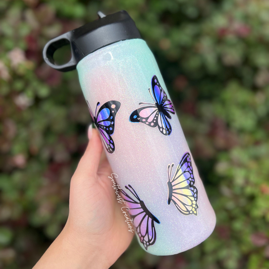 Pastel Butterflies - 18 oz Hydro Sport